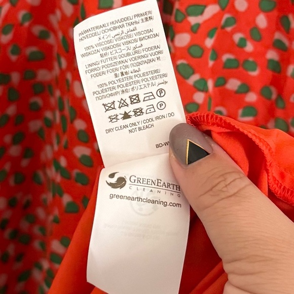 Boden Ingrid Orange Sunset Speckle Long Sleeve Flowy Crew Neck Midi Dress Size 4 - Picture 10 of 10